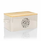 Klarstein Gistad, škatla za kruh, pločevina, bambusov pokrov, 44 × 16 × 21 cm (Š × V × G), pravokoten