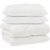 vidaXL Pokrivač z blazinami z blazino 3 pcs Bela Mikrofibra in perje, (5000148878) Cene
