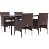  5-dijelni vrtni blagovaonski set s jastucima smeđe-crni | shoptok.hr