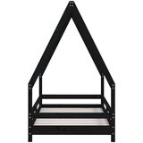  Otroški posteljni okvir črn 80x160 cm trdna borovina, (20916897) | Shoptok.si