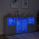  Komoda s LED svjetlima siva boja betona 202x37x100 cm | shoptok.hr