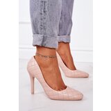Boto Elegant Quilted Heels Beige Rosanna | Shoptok.si