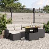 vidaXL 7-dijelni set vrtnih sofa od poliratana s jastucima crni | shoptok.hr