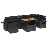 The Living Store Vrtna sedežna garnitura 8-delna z blazinami črn poli ratan - Vrtna Sedežna Garniture, (21455416) | Shoptok.si