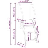 vidaXL ljestve za dok ostalo srebrno 58 x 77 x 144 cm aluminij | shoptok.hr