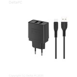 Univerzalni punjac za smartphone s C kablom 1m Gigatech W25 crni | Eponuda.ba
