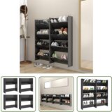 The Living Store Stenske omare za čevlje 4 kosi visok sijaj sive 60x18x60 cm - Stenska Omarica Za Čevlje, (21744414) Cene