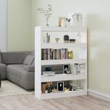 Furnova Knjižna omara/pregrada visok sijaj bela 100x30x135 cm, (21933382) | Shoptok.si
