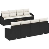  7-delni vrtni kavč z blazinami Črna Poli Ratan, (22092361) | Shoptok.si