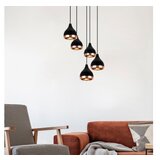 Opviq Vislica YILDO L, crno/ bakrena, metal, 43 x 43 cm, visina 135 cm, promjer sjenila 15 cm, visina 18 cm, podesiva visina, 5 x E27 40 W, Yıldo - 7005 | shoptok.hr