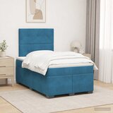  Boxspring krevet s madracem Plava 120 x 190 cm Baršun | shoptok.hr