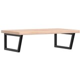 Zidna polica za umivaonik od čelika i masivne hrastovine Smeđa 100 x 60 x 4 cm | shoptok.hr