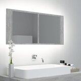 vidaXL LED kupaonski ormarić s ogledalom siva boja betona 100x12x45 cm Cijene