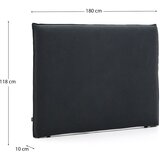 Kave Home Antracitno sivo oblazinjeno vzglavje 180x118 cm Jaira – | Shoptok.si