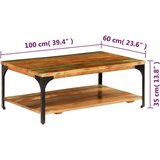  Stolić za kavu s policom od obnovljenog drva 100 x 60 x 35 cm | shoptok.hr