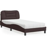 vidaXL Postelja z vzmetnico temno rjava 80x200 cm blago Cene