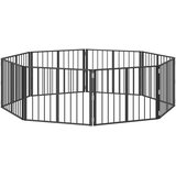  Vrata za pse 8 pcs Crna 80 x 60 cm Cinkani čelik | Eponuda.ba