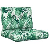  Jastuci za palete 2 kom s uzorkom lišća od tkanine Zelena 60 x 60 x 12 cm | Shoptok.si