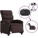  Električni naslanjač temno rjavo blago | Shoptok.si