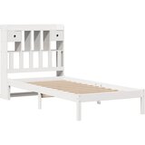Krevet s regalom za knjige bez madraca bijeli 90x200cm borovina | shoptok.hr