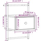  Noćni ormarić zidni crni 35 x 30 x 51 cm konstruirano drvo | shoptok.hr