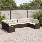  Sjedeća garnitura za vrt 10 kom. Smeđa i krem poliratan 344 x 178,5 x 69 cm | shoptok.hr