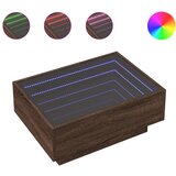 Furnova Klubska mizica LED rjavi hrast 70x50x30 cm inženirski les, (21914482) | Shoptok.si