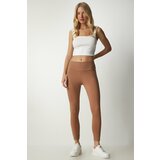Happiness İstanbul Women's Biscuit High Waist Consolidating Basic Sports Leggings Cene