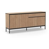 Marckeric Nizka komoda v hrastovem dekorju v naravni barvi 180x80 cm Lorenza – | Shoptok.si