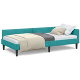 vidaXL Kotni posteljni okvir z vzglavjem Turkizna 100 x 200 cm | Shoptok.si