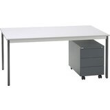 eurokraft basic Kompletna pisarna SATO, pisalna miza + pomični predalnik, globina 590 mm, pomični predalnik s 3 predali | Shoptok.si