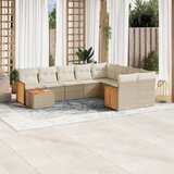 vidaXL 10-dijelni set vrtnih sofa s jastucima bež od poliratana | shoptok.hr