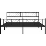 Metalni okvir kreveta uzglavlje i podnožje crni 193x203 cm | shoptok.hr