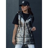 DStreet Kamizelka damska pikowana PIXIECODE ciemnoszara | Shoptok.si