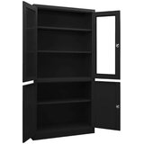 vidaXL Pisarniška omara črna 90x40x180 cm jeklo | Shoptok.si