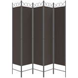 Sobna pregrada s 5 panela smeđa 200 x 200 cm od tkanine | shoptok.hr