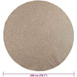  Tepih ZIZUR bež Ø 200 cm s izgledom jute unutarnji i vanjski | shoptok.hr