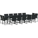  15-dijelni vrtni blagovaonski set crni od tekstilena | shoptok.hr