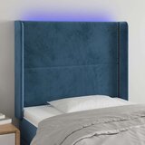  Posteljno vzglavje temno modro 103x16x118/128 cm žamet Cene