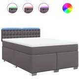  Krevet s oprugama i madracem sivi 140x190 cm od umjetne kože | shoptok.hr