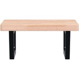 vidaXL Stenska polica za umivalnik jeklo in trdna bukovina | Shoptok.si