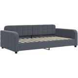 vidaXL Izvlečna dnevna postelja s predali temno siva 90x200 cm žamet | Shoptok.si