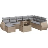 vidaXL 9-dijelni set vrtnih sofa s jastucima bež od poliratana | shoptok.hr