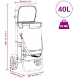 Kolica za kupovinu Crna 36,5 x 46,5 x 100,5 cm Oxford tkanina | shoptok.hr