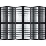 vidaXL Paravan 6-delni črn trden les pavlovnije | Shoptok.si