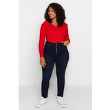 Trendyol Curve Plus Size Sweater - Red - Fitted Cijene