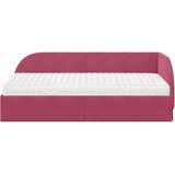  Kutni krevetni okvir s madracem 2 pcs Crvena Baršun | shoptok.hr