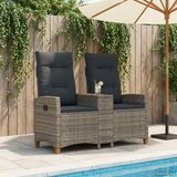 Rekreativna klupa s stolom Siva i tamno siva 126 x 65 x 112 cm | shoptok.hr
