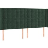  the living store vzglavje z ušesi temno zeleno 183x16x118/128 cm žamet - vzglavje, (21502522) | Shoptok.si