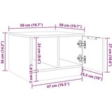 vidaXL Kava miza Stari les 50x50x36 cm Inženirski les | Shoptok.si